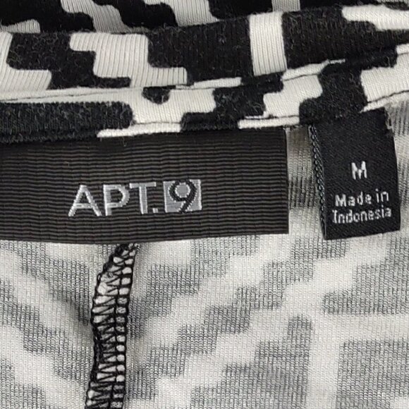Apt. 9 Womens Geometric Black, White Sheath Midi Dress (has some stretch) Sz M - Picture 9 of 11